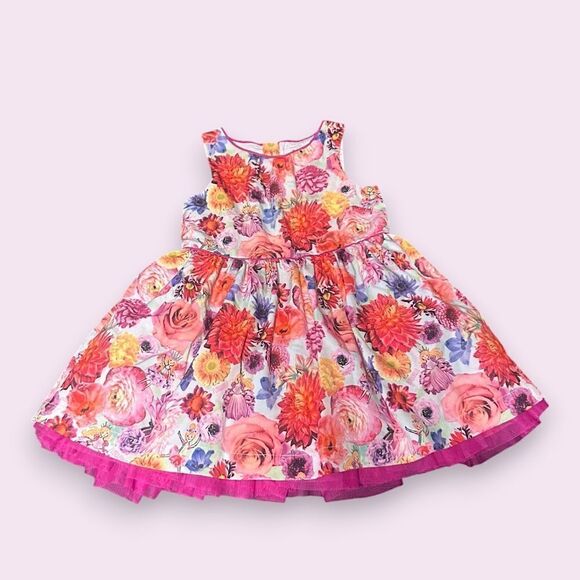 Florabelle Floral Dress with Back Zipper Toddler Kids Size 2T - Picture 5 of 14